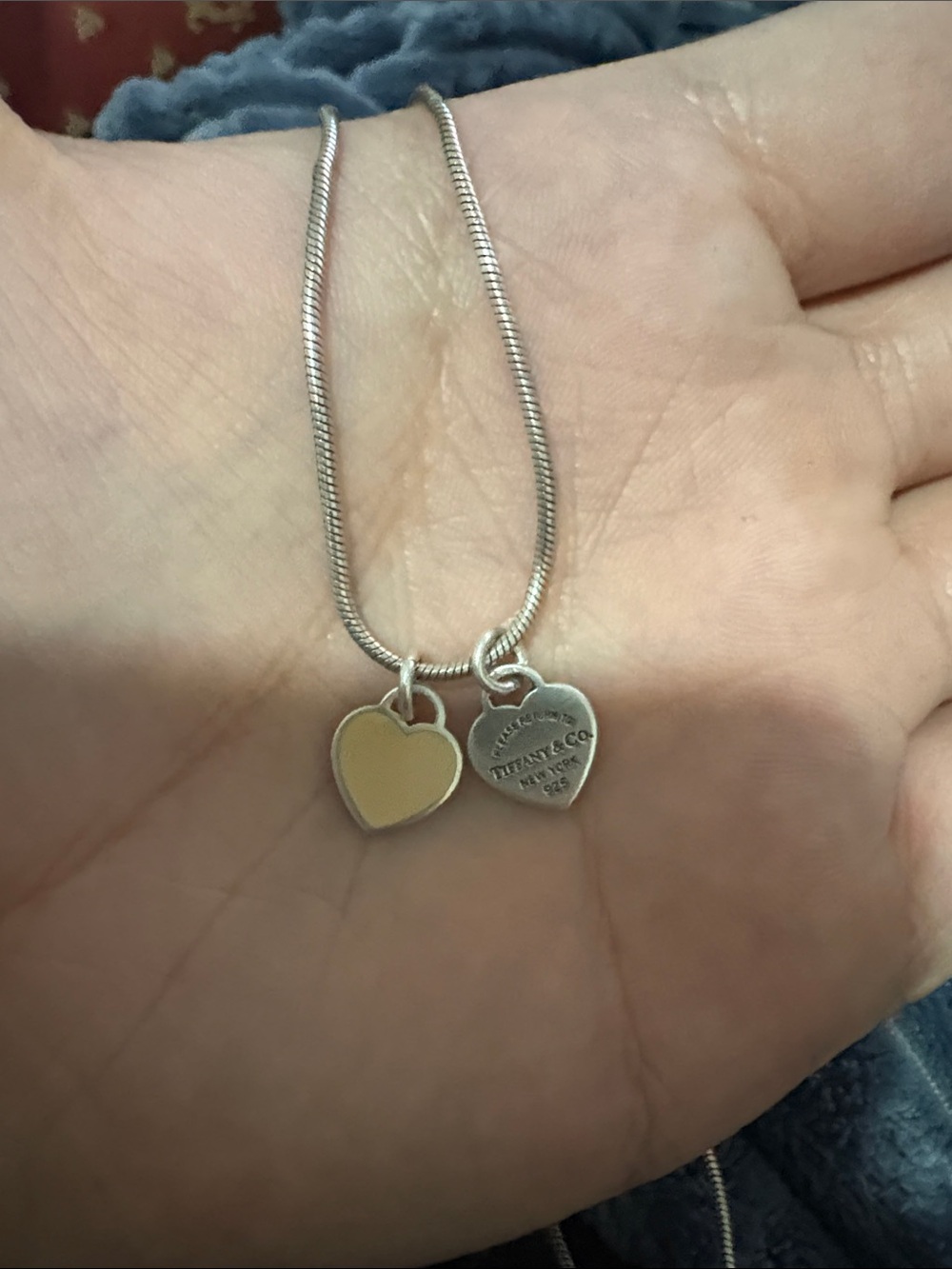 Tiffany & Co. Two-Tone Heart Tag Necklace - Silver and Gold